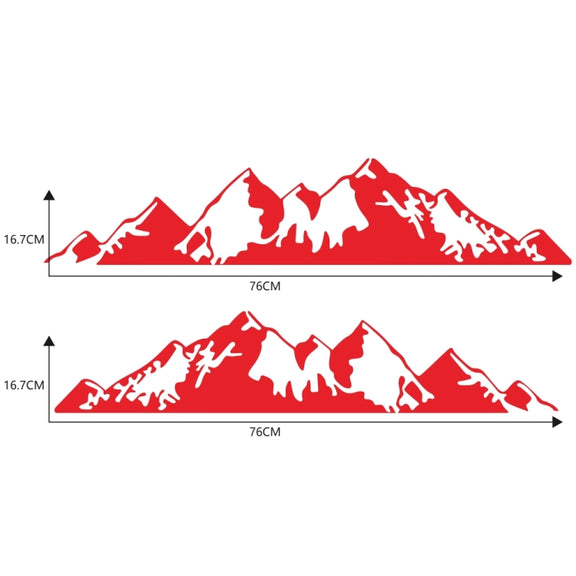 2 PCS/Set D-750 Mountain Pattern Car Modified Decorative Sticker(Red)