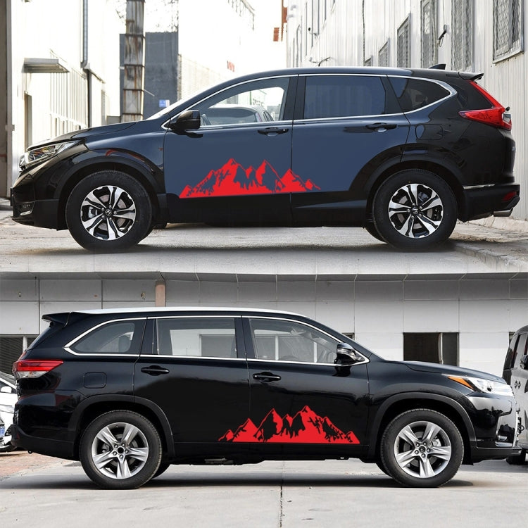 2 PCS/Set D-750 Mountain Pattern Car Modified Decorative Sticker(Red)