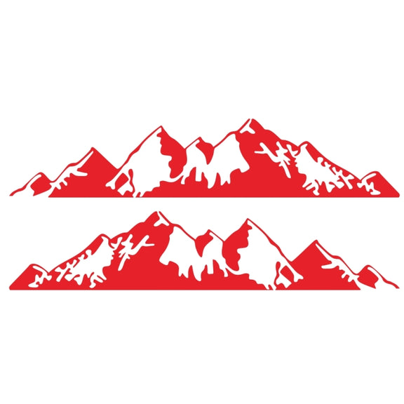 2 PCS/Set D-750 Mountain Pattern Car Modified Decorative Sticker(Red)