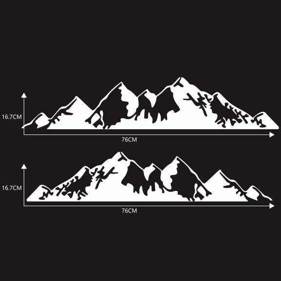 2 PCS/Set D-750 Mountain Pattern Car Modified Decorative Sticker(White)