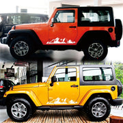 2 PCS/Set D-750 Mountain Pattern Car Modified Decorative Sticker(White)