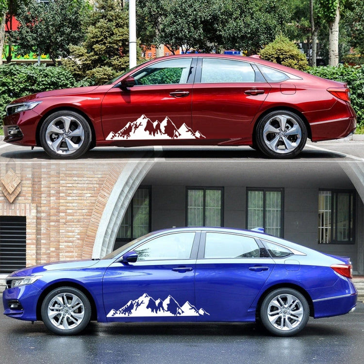 2 PCS/Set D-750 Mountain Pattern Car Modified Decorative Sticker(White)