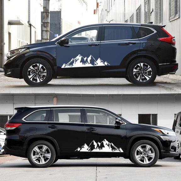 2 PCS/Set D-750 Mountain Pattern Car Modified Decorative Sticker(White)