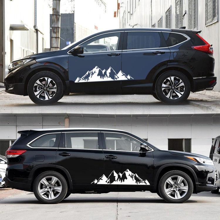 2 PCS/Set D-750 Mountain Pattern Car Modified Decorative Sticker(White)