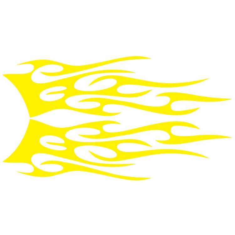 2 PCS/Set D-751 Flame Pattern Car Modified Decorative Sticker(Yellow)