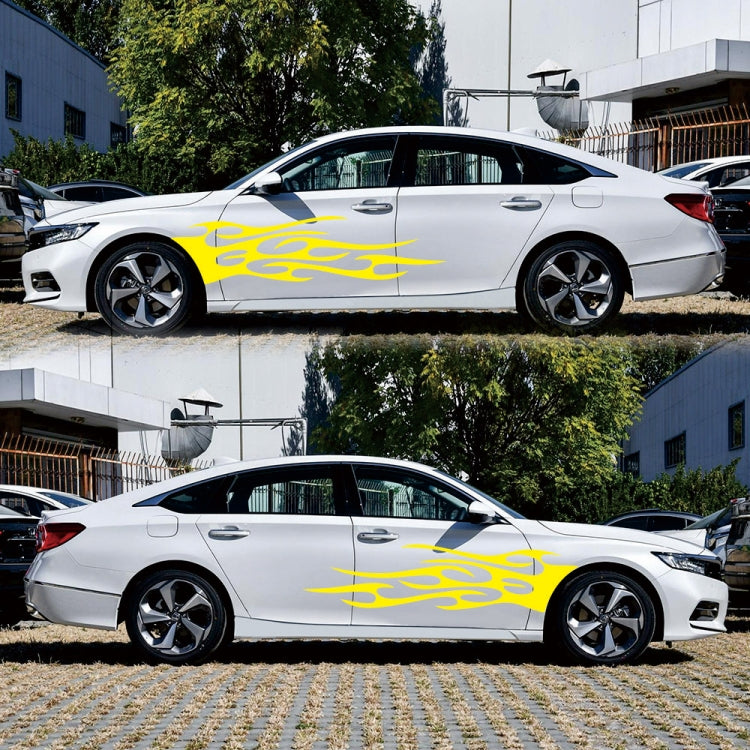 2 PCS/Set D-751 Flame Pattern Car Modified Decorative Sticker(Yellow)