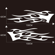 2 PCS/Set D-751 Flame Pattern Car Modified Decorative Sticker(White)