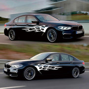 2 PCS/Set D-751 Flame Pattern Car Modified Decorative Sticker(White)