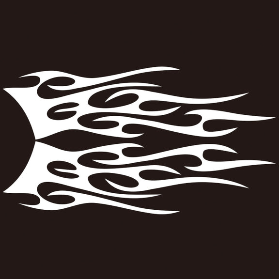 2 PCS/Set D-751 Flame Pattern Car Modified Decorative Sticker(White)