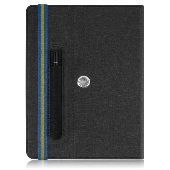 For 10 inch Cloth Texture 360 Rotation Horizontal Flip Universal Tablet PC Leather Case with Pen Slot(Black)
