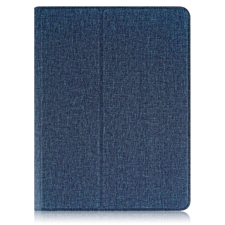 For 10 inch Cloth Texture 360 Rotation Horizontal Flip Universal Tablet PC Leather Case with Pen Slot(Blue)