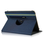 For 10 inch Cloth Texture 360 Rotation Horizontal Flip Universal Tablet PC Leather Case with Pen Slot(Blue)