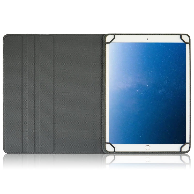 For 10 inch Cloth Texture 360 Rotation Horizontal Flip Universal Tablet PC Leather Case with Pen Slot(Grey)