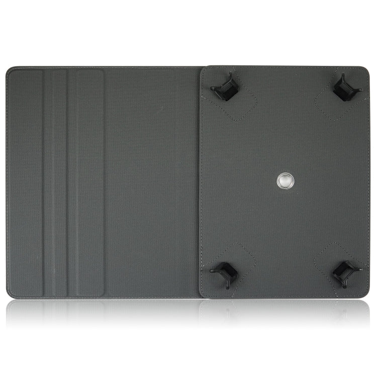 For 10 inch Cloth Texture 360 Rotation Horizontal Flip Universal Tablet PC Leather Case with Pen Slot(Grey)