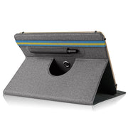 For 10 inch Cloth Texture 360 Rotation Horizontal Flip Universal Tablet PC Leather Case with Pen Slot(Grey)