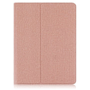 For 10 inch Cloth Texture 360 Rotation Horizontal Flip Universal Tablet PC Leather Case with Pen Slot(Rose Gold)