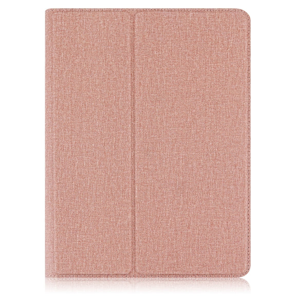 For 10 inch Cloth Texture 360 Rotation Horizontal Flip Universal Tablet PC Leather Case with Pen Slot(Rose Gold)