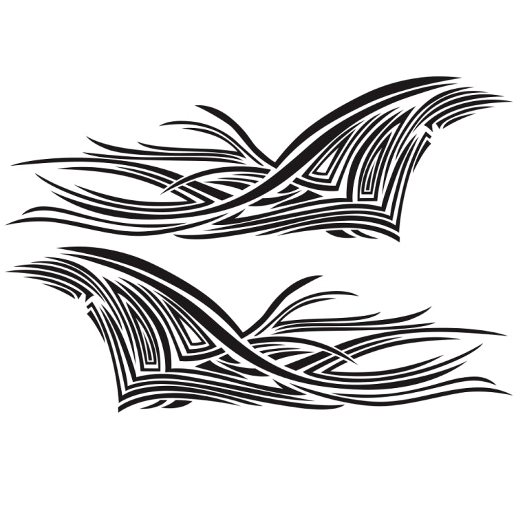 2 PCS/Set D-752 Lines Pattern Car Modified Decorative Sticker(Black)