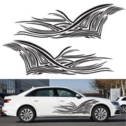 2 PCS/Set D-752 Lines Pattern Car Modified Decorative Sticker(Black)
