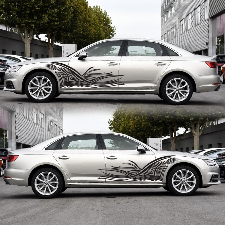 2 PCS/Set D-752 Lines Pattern Car Modified Decorative Sticker(Black)
