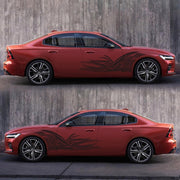2 PCS/Set D-752 Lines Pattern Car Modified Decorative Sticker(Black)