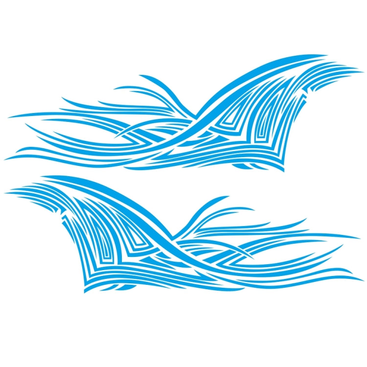 2 PCS/Set D-752 Lines Pattern Car Modified Decorative Sticker(Blue)