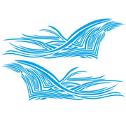 2 PCS/Set D-752 Lines Pattern Car Modified Decorative Sticker(Blue)