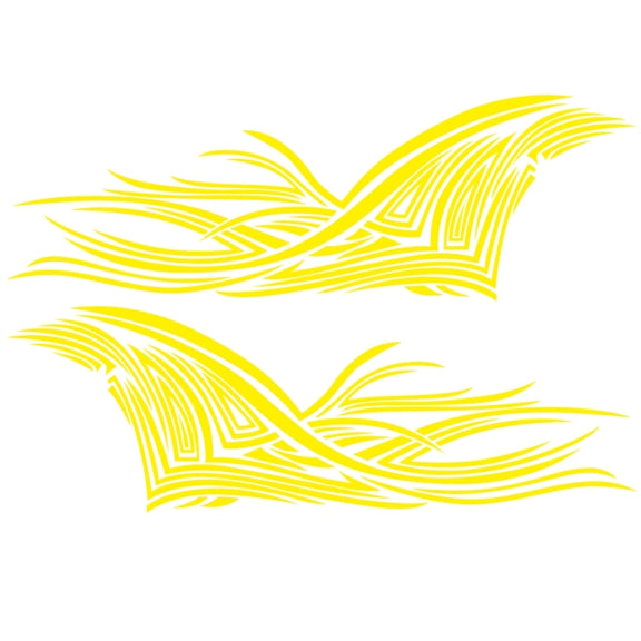 2 PCS/Set D-752 Lines Pattern Car Modified Decorative Sticker(Yellow)