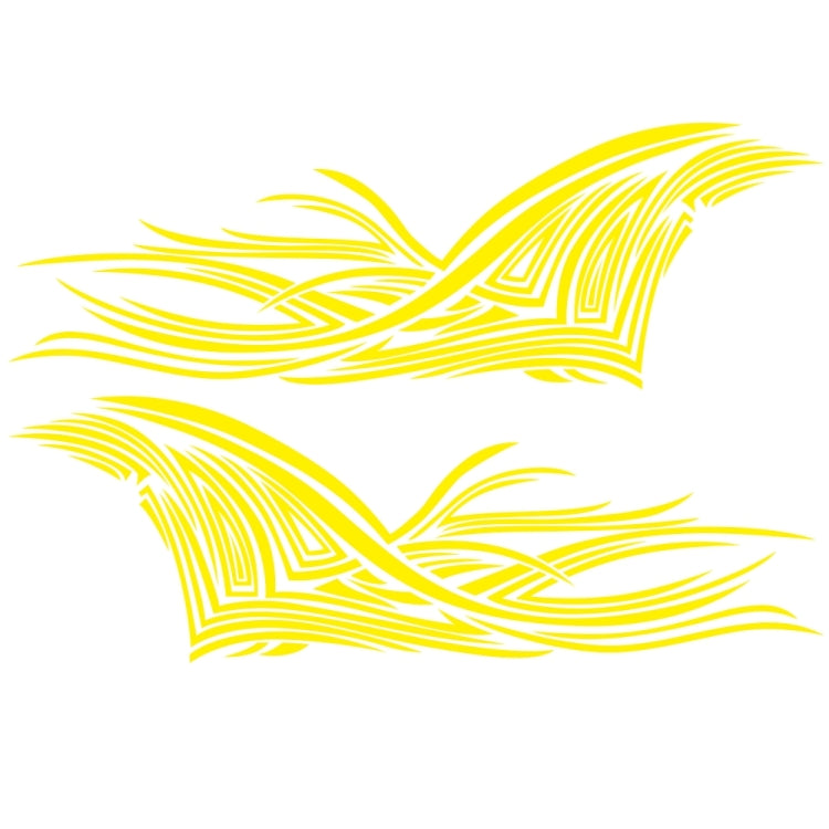 2 PCS/Set D-752 Lines Pattern Car Modified Decorative Sticker(Yellow)