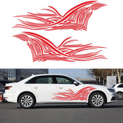 2 PCS/Set D-752 Lines Pattern Car Modified Decorative Sticker(Red)