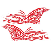 2 PCS/Set D-752 Lines Pattern Car Modified Decorative Sticker(Red)