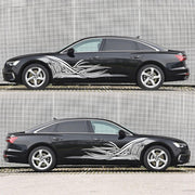 2 PCS/Set D-752 Lines Pattern Car Modified Decorative Sticker(White)