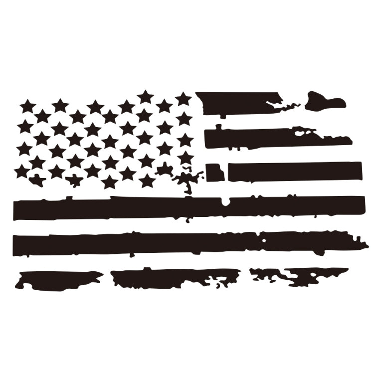 D-778 American Flag Pattern Car Modified Decorative Sticker(Black)