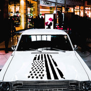D-778 American Flag Pattern Car Modified Decorative Sticker(Black)