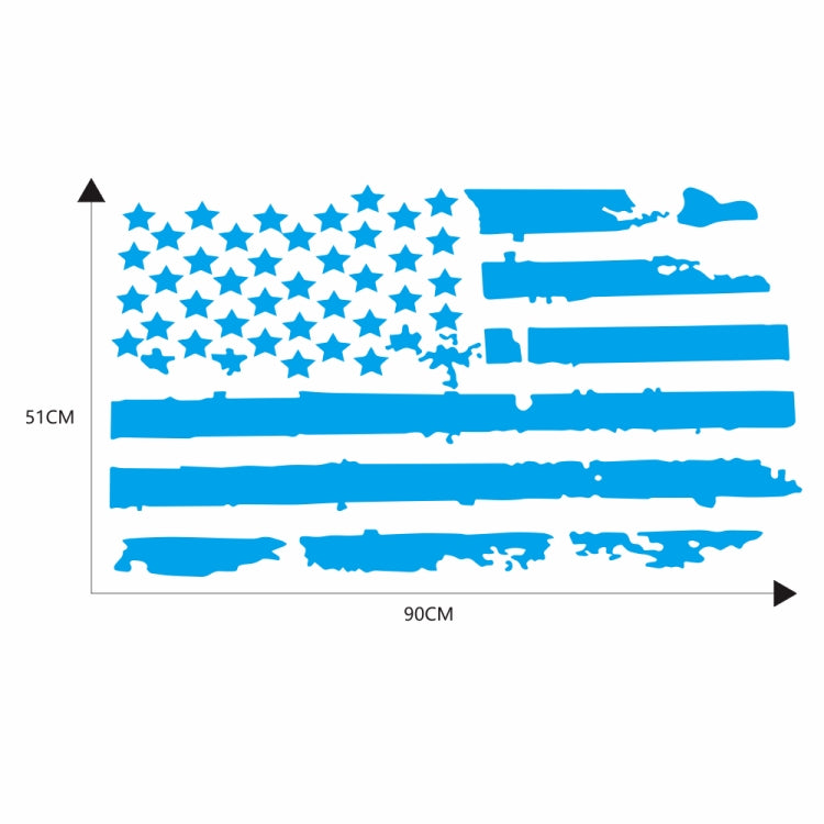 D-778 American Flag Pattern Car Modified Decorative Sticker(Blue)