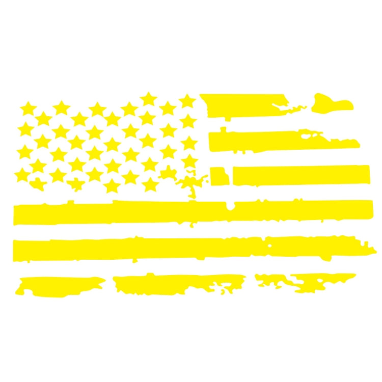 D-778 American Flag Pattern Car Modified Decorative Sticker(Yellow)