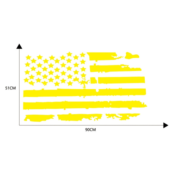 D-778 American Flag Pattern Car Modified Decorative Sticker(Yellow)
