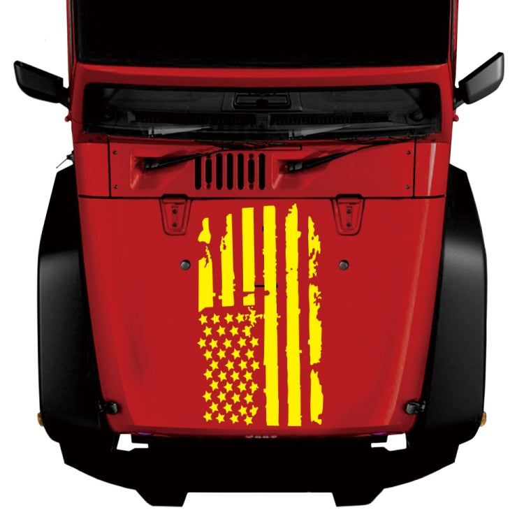 D-778 American Flag Pattern Car Modified Decorative Sticker(Yellow)