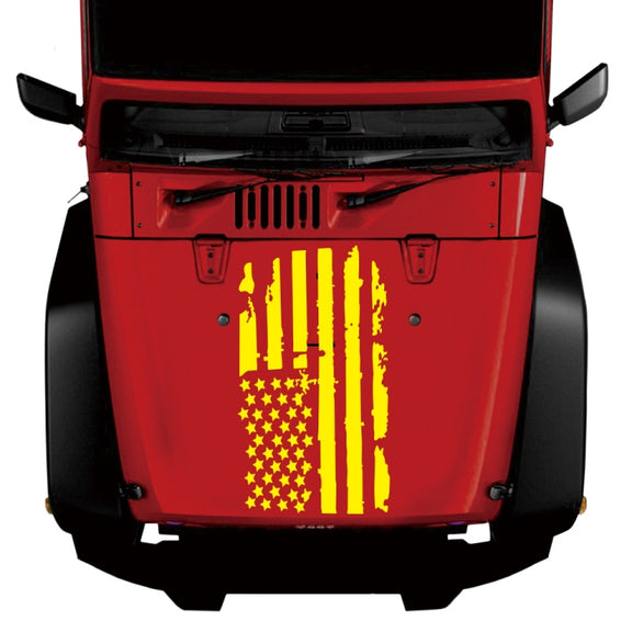 D-778 American Flag Pattern Car Modified Decorative Sticker(Yellow)