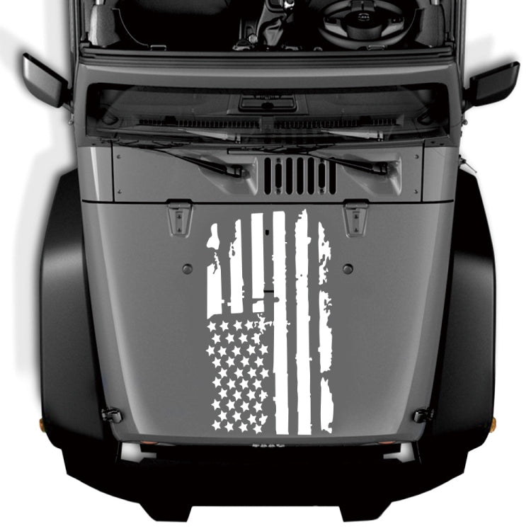 D-778 American Flag Pattern Car Modified Decorative Sticker(White)