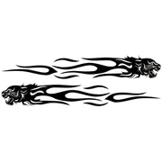 2 PCS/Set D-815 Flame Lion Pattern Car Modified Decorative Sticker(Black)