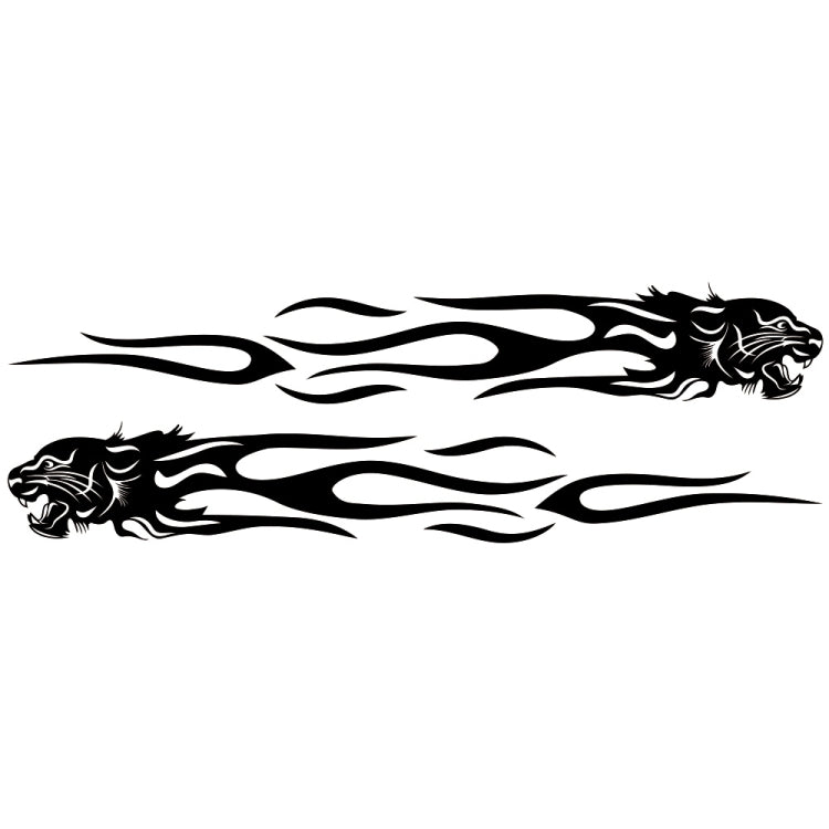 2 PCS/Set D-815 Flame Lion Pattern Car Modified Decorative Sticker(Black)