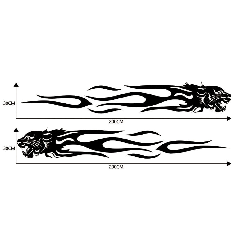 2 PCS/Set D-815 Flame Lion Pattern Car Modified Decorative Sticker(Black)