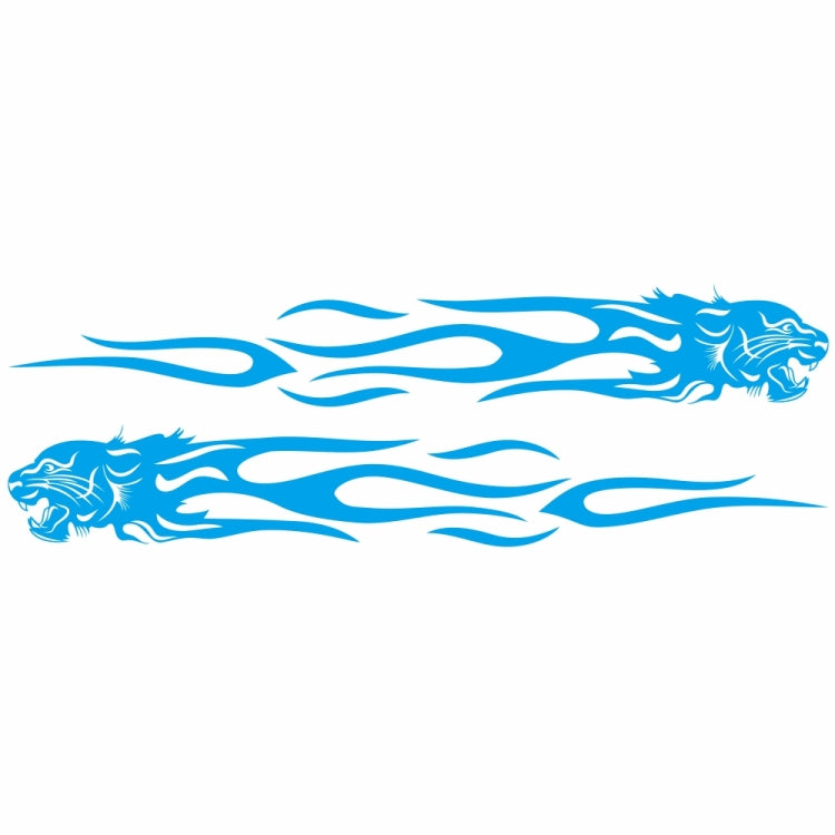 2 PCS/Set D-815 Flame Lion Pattern Car Modified Decorative Sticker(Blue)