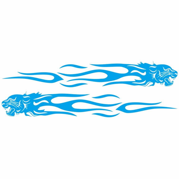 2 PCS/Set D-815 Flame Lion Pattern Car Modified Decorative Sticker(Blue)