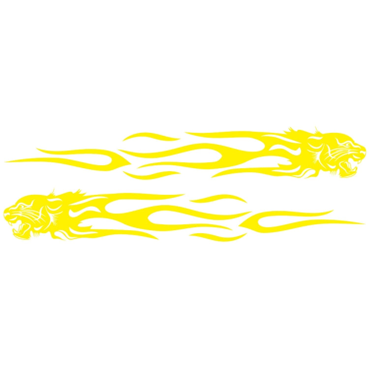 2 PCS/Set D-815 Flame Lion Pattern Car Modified Decorative Sticker(Yellow)