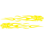 2 PCS/Set D-815 Flame Lion Pattern Car Modified Decorative Sticker(Yellow)