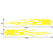 2 PCS/Set D-815 Flame Lion Pattern Car Modified Decorative Sticker(Yellow)