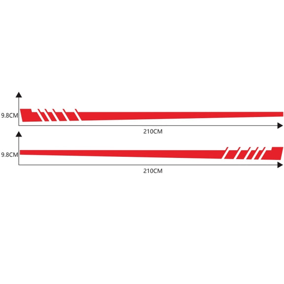 2 PCS/Set D-854 Stripe Pattern Car Modified Decorative Sticker(Red)