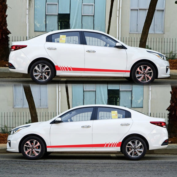 2 PCS/Set D-854 Stripe Pattern Car Modified Decorative Sticker(Red)